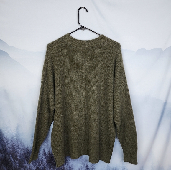 Aerie Green Crewneck Pullover Sweater Small - Picture 4 of 16